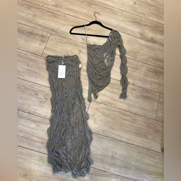 Brand new ZARA 2pc CoOrd RUFFLED SKIRT SET size S - Picture 3 of 7